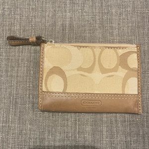 COACH Signature Mini ID case w/ key ring